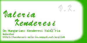 valeria kenderesi business card